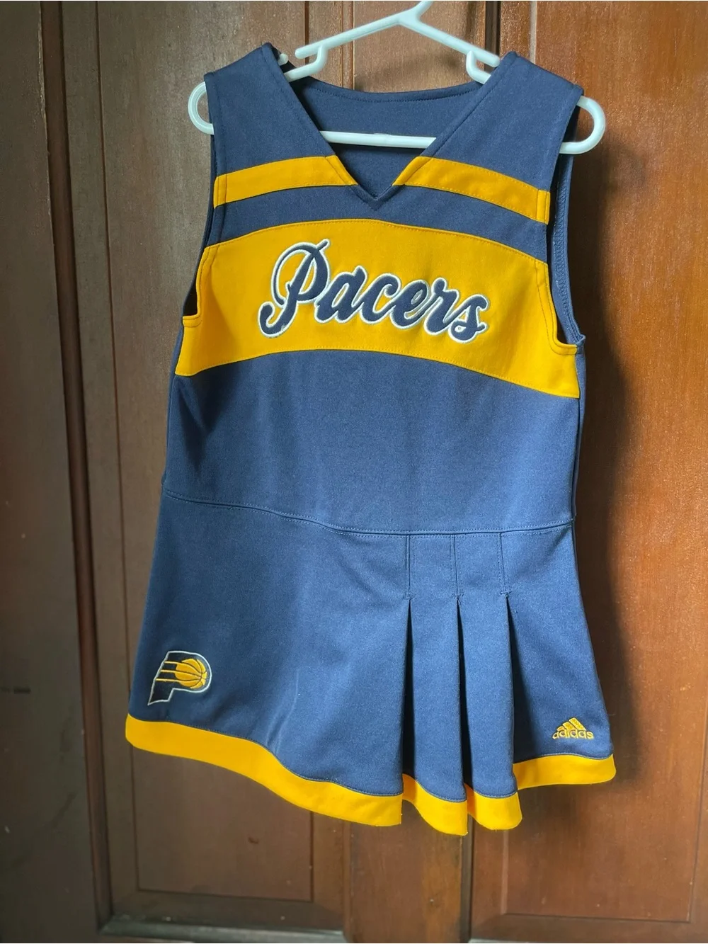 girls medium 5/6 blue / yellow Indiana Pacers cheer dress